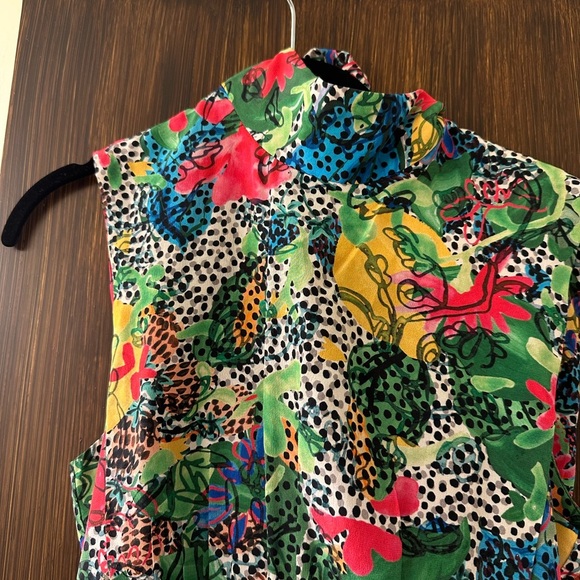 Saloni Fleur Mock-Neck Tie-Back Leopard (D10) - Picture 4 of 7